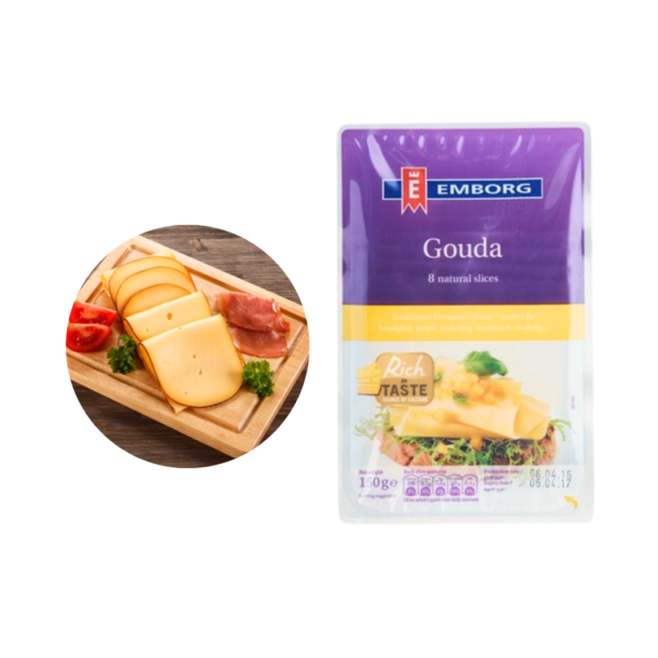 Phô mai lát Emborg Gouda gói 150 g