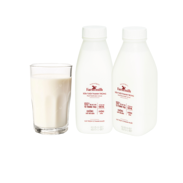 Sữa tươi thanh trùng Farmmilk không đường chai 500 ml